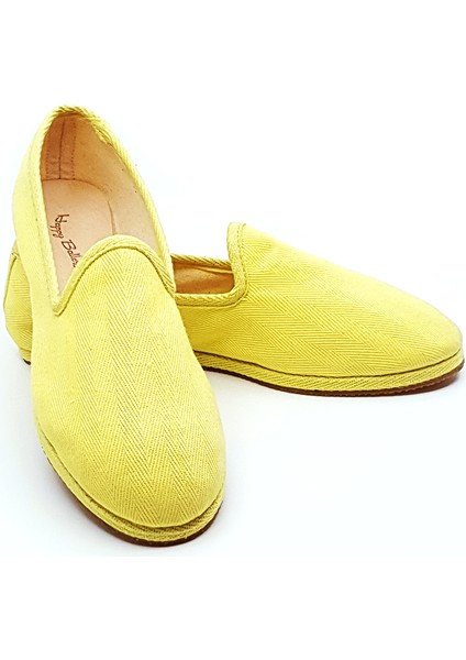Sarı Koton Kumaş Barefoot Slipper