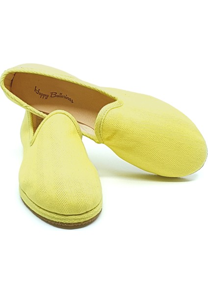 Sarı Koton Kumaş Barefoot Slipper