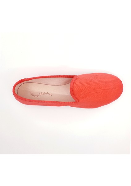 Mercan Rengi Koton Kumaş Barefoot Slipper