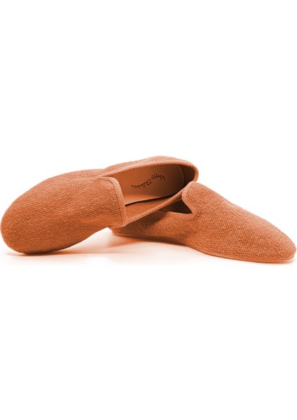 Tarçın Rengi Keten Kumaş Barefoot Slipper