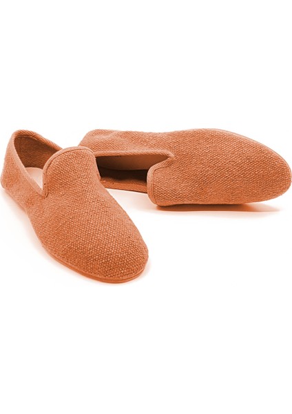 Tarçın Rengi Keten Kumaş Barefoot Slipper