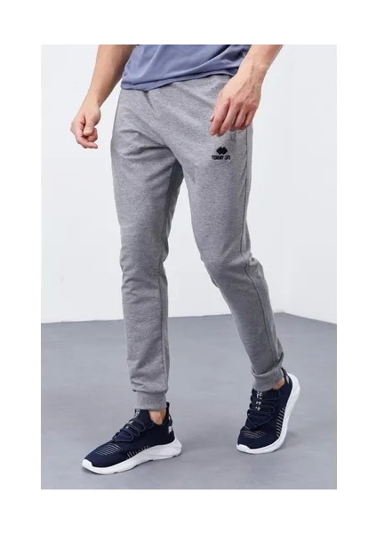 Tommy Life 84343 Cep Fermuarlı Gri Melanj Erkek Eşofman ALTI-84343