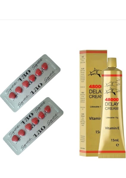 1 Kutu Power 48000 Erkek Krem + Red Cobbra 130MG 6'lı x 2 Dizi Destekli Performanss Takviye Tablet Ürü
