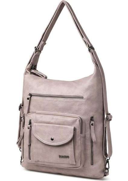 Yıkama Deri Hem Sırt Hem Omuz Kadın Çantası 21-K Barcelona 1580-7 modelleri