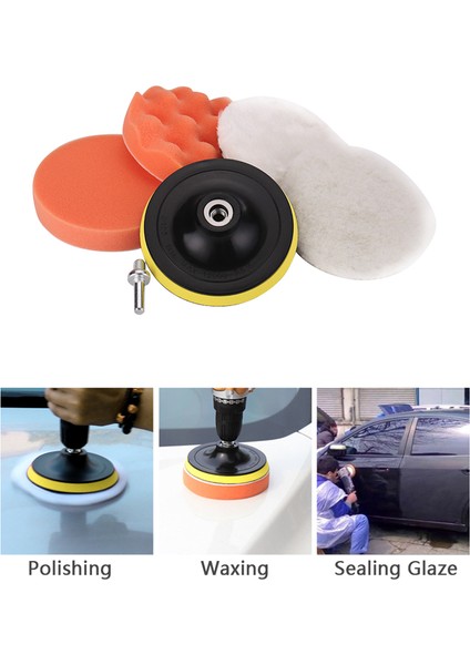 Araba Köpük Matkap Cilalama Pedi Cilalama Pedi Seti 6 Adet 4 Inç Araba Cilalama Setleri Sünger ve Yün Cilalama Pedleri Seti (Yurt Dışından) indirimleri