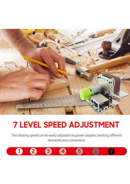 Mini Bant Zımpara Elektrikli Zımparalama Cilalama Taşlama Makinesi 7 Değişken Hız 10 Zımpara Bantlı Ahşap Akrilik Metal Cilalama (Yurt Dışından) indirimleri