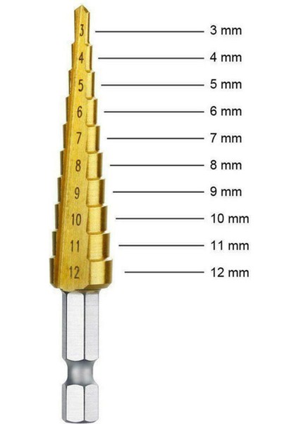 3 Adet/takım Altıgen Şaft Yüksek Hızlı Çelik Kademeli Konik Matkap Uçları 3-12MM/4-20MM/4-12MM Kese ile Delik Kesici (Yurt Dışından)
