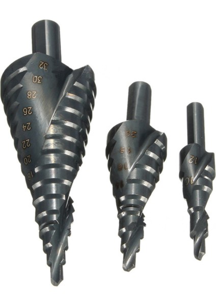 3 Adet 4-32MM Hss Kademeli Matkap Ucu Seti Yüksek Hızlı Çelik Spiral Metal Koni Üçgen Sap Deliği Için (Yurt Dışından)