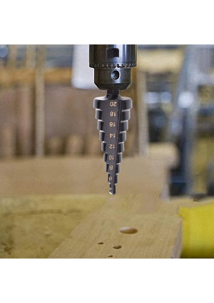 3 Adet Hss Kobalt Kademeli Matkap Ucu Seti Ince Demir/çelik/pvc/ahşap Panel Için Pratik Siyah Nitrür Kaplamalı Metal Delme Uçları Seti (Yurt Dışından)
