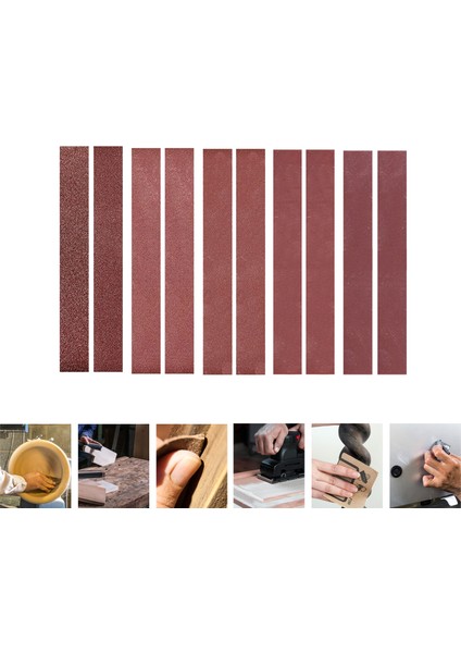 30*380MM Zımpara Bantları (1,18X14,96 Inç) 10 Adet Bant (60/60/80/120/240/320/400/600/800/1000 Grit, Her Tip Için Bir Adet) Ev Kullanımı Için Mini Bant Zımpara (Yurt Dışından)