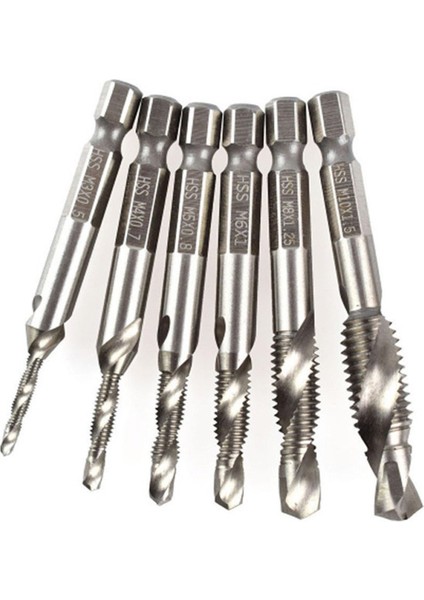 6 Adet/takım Matkap Musluk Kombinasyon Ucu Hss Çapak Alma Havşa Ucu Seti 1/4 Inç Şaft Maksimum 5 mm Kalınlık Yumuşak Metal/ahşap/plastik Levha (Yurt Dışından) modelleri