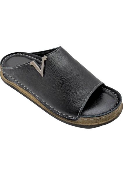 Napa - 308 | Kadın Hakiki Deri Yumuşak Terlik - Siyah - 37