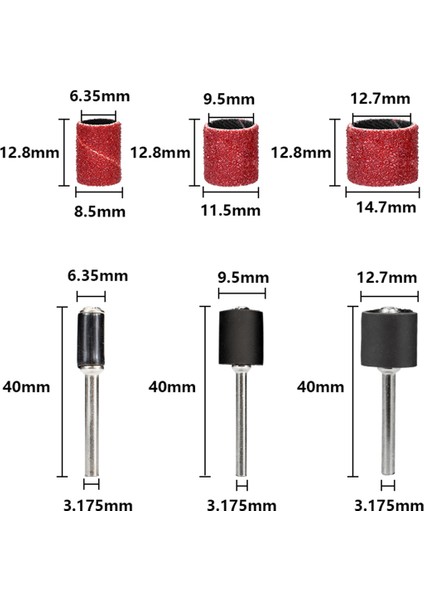 252 Parça Tambur Zımpara Seti Zımpara Tambur Kiti, 240 Parça Tambur Zımpara Kovanları ve 12 Parça Tambur Mandrel Döner Alet Dahil Kutu 1/8 Inç 3/8 Inç 1/2 Inç (Yurt Dışından)
