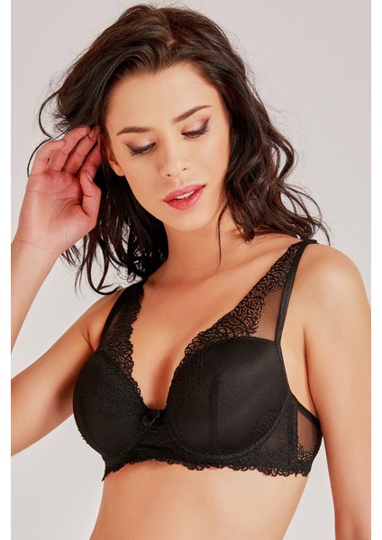 Kadın Siyah Dantelli Çıkarılabilir Süngerli SÜtyen 3912 fiyatları