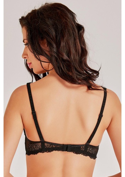 Kadın Siyah Dantelli Çıkarılabilir Süngerli SÜtyen 3912 fırsatları