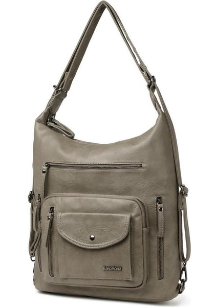 Yıkama Deri Hem Sırt Hem Omuz Kadın Çantası 21-K Barcelona 1580-7 modelleri