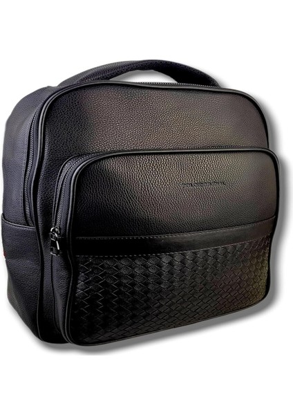 Deri Laptop Sırt Çantası Suya Dayanıklı Siyah 15.6'' Inç 8683255012282