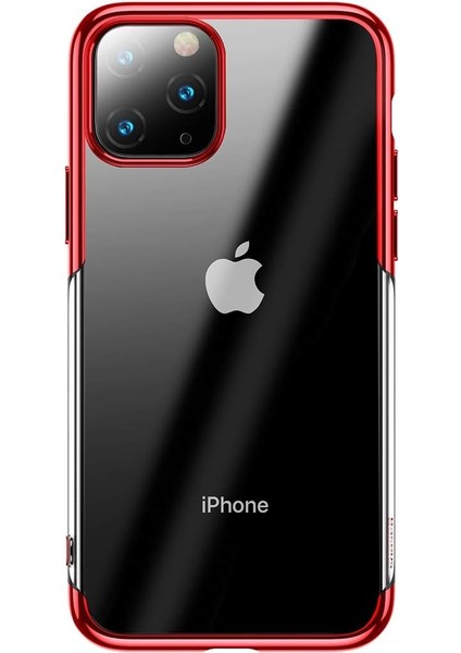 Shining Case, iPhone 11 Pro Max Cep Telefonu Kılıfı, Şeffaf/transparan, Kırmızı