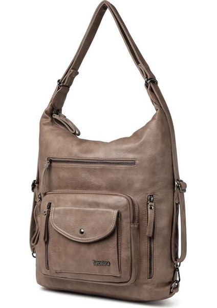 Yıkama Deri Hem Sırt Hem Omuz Kadın Çantası 21-K Barcelona 1580-7 modelleri