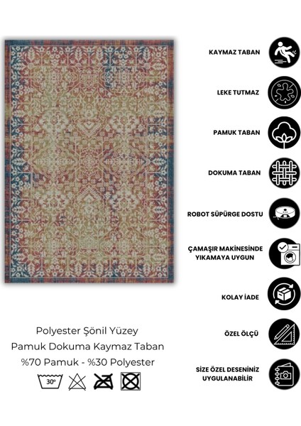 Eskitme Salon Halısı Dijital Baskılı Dokuma Kaymaz Tabanlı Yıkanabilir Antialerjik Oturma Odası Halısı indirimleri