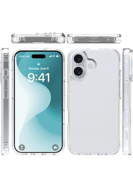 iPhone 16 ile Uyumlu Air Hybrid Darbe Emici Tpu ve Pc Kılıf, Crystal Clear fiyatları