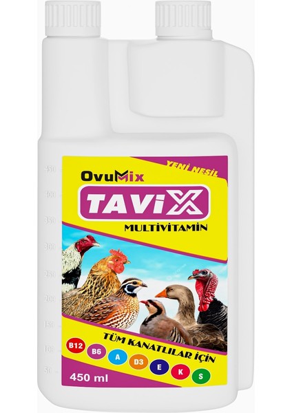 Kanatlılar Için Multi -Vitamin ve Tavuk Vitamini , Tavuk , Kaz , Bıldırcın ,hindi , Keklik 450ML