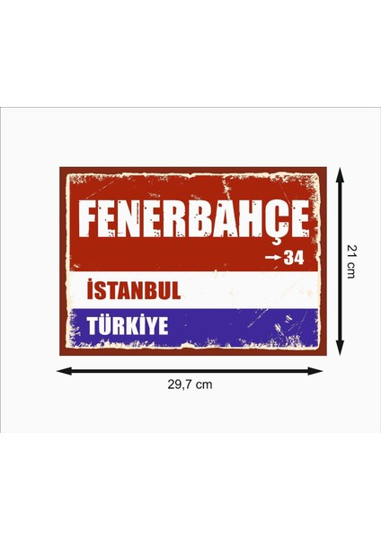 Fenerbahçe Sokak Tabelası Retro Mdf Duvar Dekarasyon Tablosu