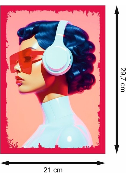 Müzik Dinleyen Kız Retro Mdf Duvar Dekarasyon Tablosu fiyatları