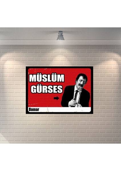 Müslüm Gürses Arabesk Retro Mdf Duvar Dekarasyon Tablosu