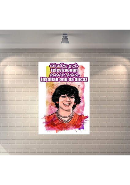 Ayşen Gruda Yeşilçam Retro Mdf Duvar Dekarasyon Tablosu