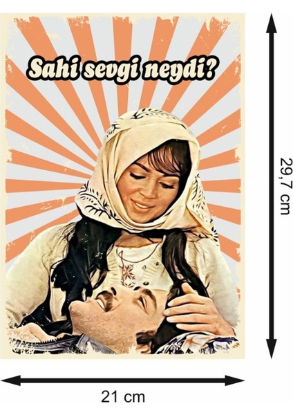 Türkan Şoray ve Kadir Inanır Al Yazmalım Retro Mdf Duvar Dekarasyon Tablosu