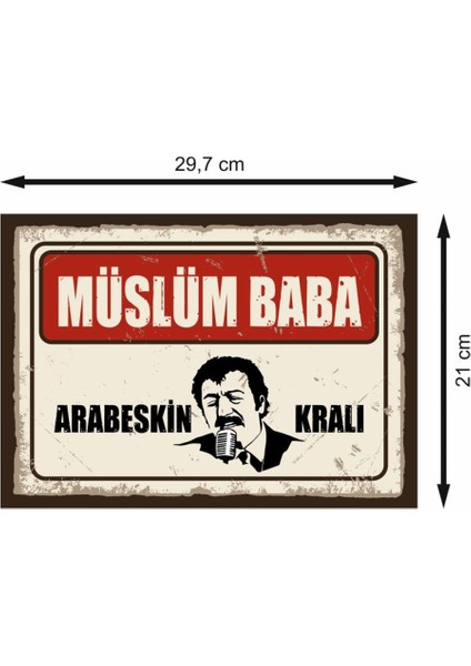 Müslüm Baba Arabeskin Kralı Retro Mdf Duvar Dekarasyon Tablosu
