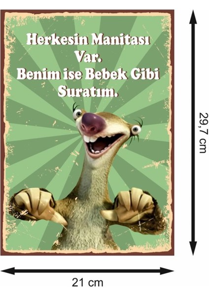 Buz Devri Sid Retro Mdf Duvar Dekarasyon Tablosu