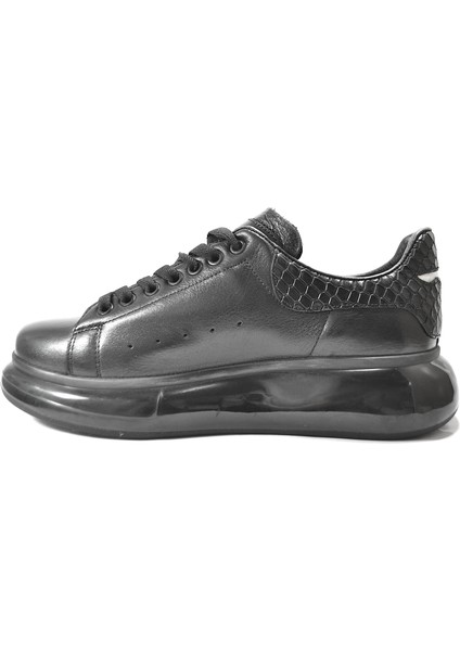 MA.1091 Hakiki Deri Siyah Bağlı Anatomik Casual Erkek Ayakkabı fırsatları