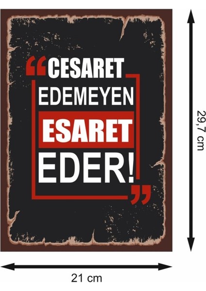 Cesaret Edemeyen Esaret Eder Racon Retro Mdf Duvar Dekarasyon Tablosu fiyatları