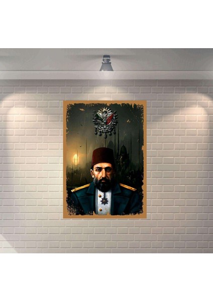 Abdülhamid Han Retro Mdf Duvar Dekarasyon Tablosu