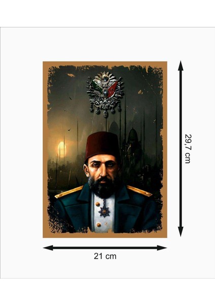Abdülhamid Han Retro Mdf Duvar Dekarasyon Tablosu fiyatları