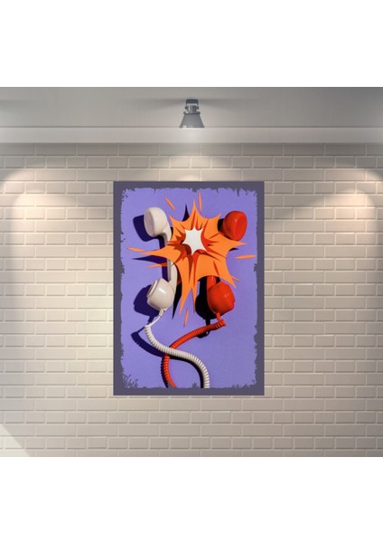 Telefon Retro Mdf Duvar Dekarasyon Tablosu