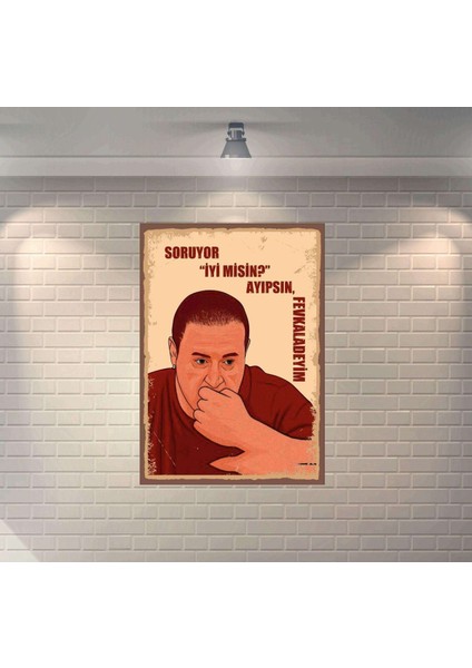 Soruyor Iyi Misin ? Ayıpsın Fevkaladeyim Retro Mdf Duvar Dekarasyon Tablosu