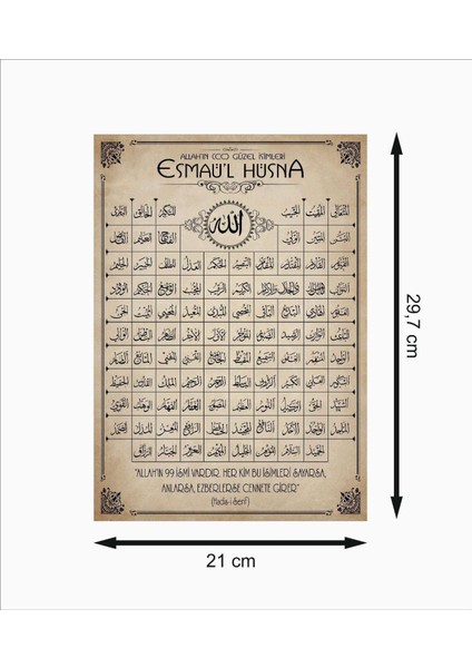 Esmaül Hüsna Retro Mdf Duvar Dekarasyon Tablosu fiyatları