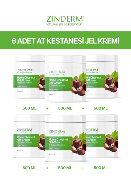At Kestanesi Jeli, Masaj Kremi 500 ml (6 Adet x 500 Ml)