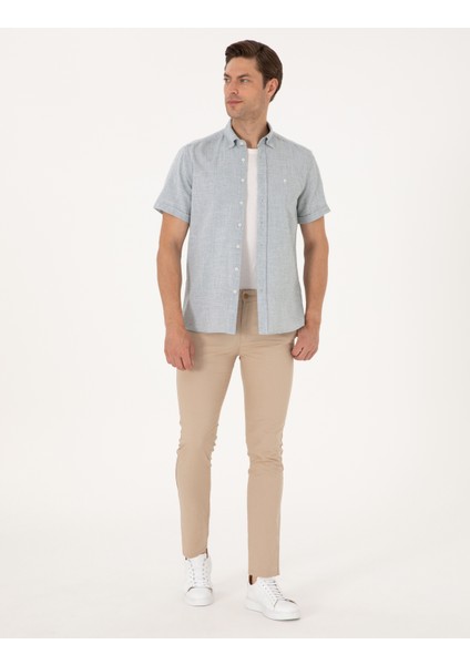 Erkek Bej Slim Fit Kanvas Pantolon 50308068-VR011