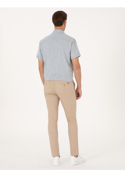 Erkek Bej Slim Fit Kanvas Pantolon 50308068-VR011