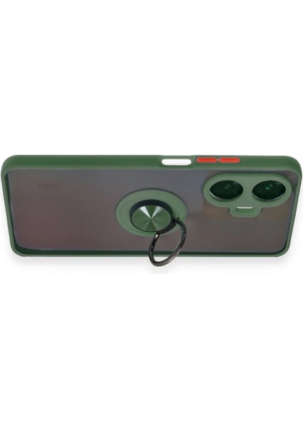 Realme C55 Kılıf Montreal Yüzüklü Silikon Kapak - Yeşil Inslm