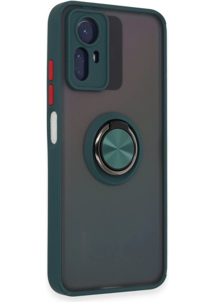 Xiaomi Redmi Note 12S Kılıf Montreal Yüzüklü Silikon Kapak - Yeşil Inslm