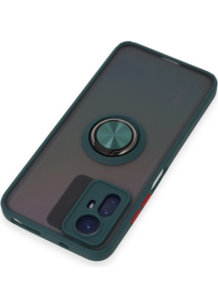 Xiaomi Redmi Note 12S Kılıf Montreal Yüzüklü Silikon Kapak - Yeşil Inslm