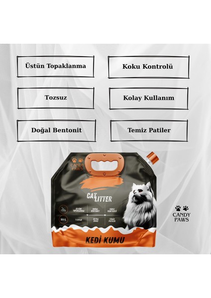 Kedi Kumu Aktif Karbon 10L Yeni Nesil Ambalaj