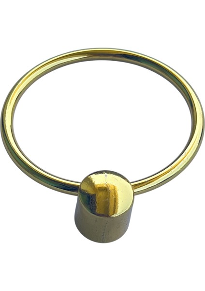 Halka Düğme Altın Sarısı Kulp Mobilya Mutfak Çekmece Kapak Kulbu (Zamak Alaşım)