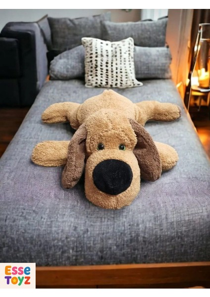 45 cm Yatan Köpek Peluş Oyuncak – Yumuşak Uyku ve Oyun Arkadaşı Peluş Yastık | Çocuklar Için Sevimli ve Güvenli Hediye