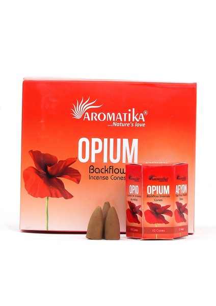 Kırmızı Opium Çiçeği Aromalı Geri Akış Tütsü 10 Adet